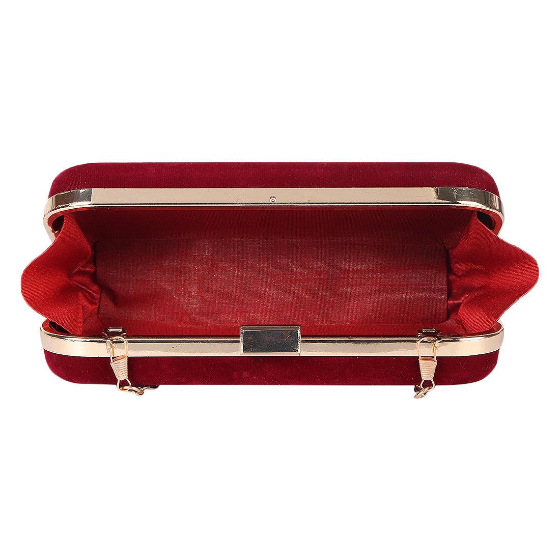 Clutch Purse Maroon Color - Skylexo.com | Be Unique