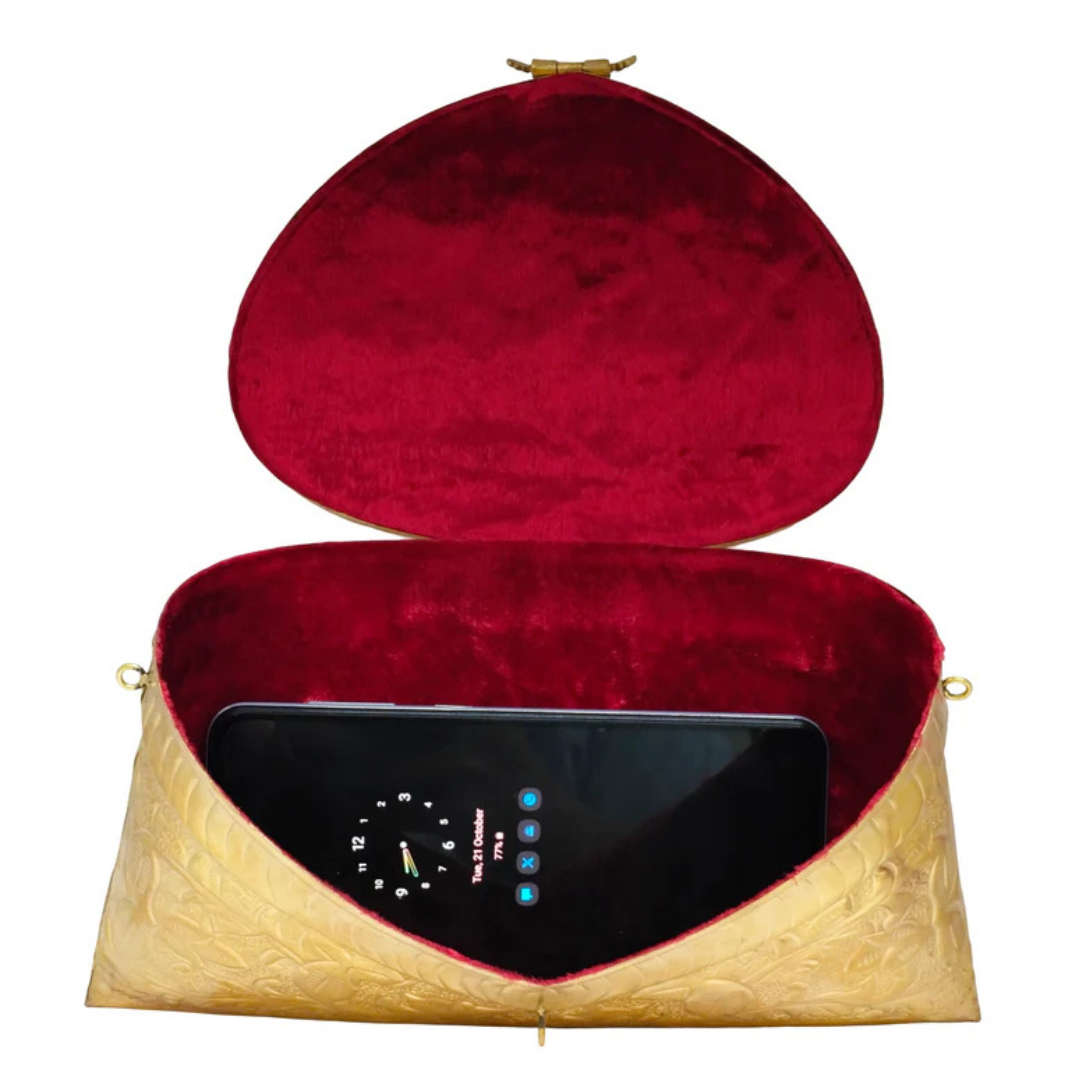 Golden Embossed Purse Big Size