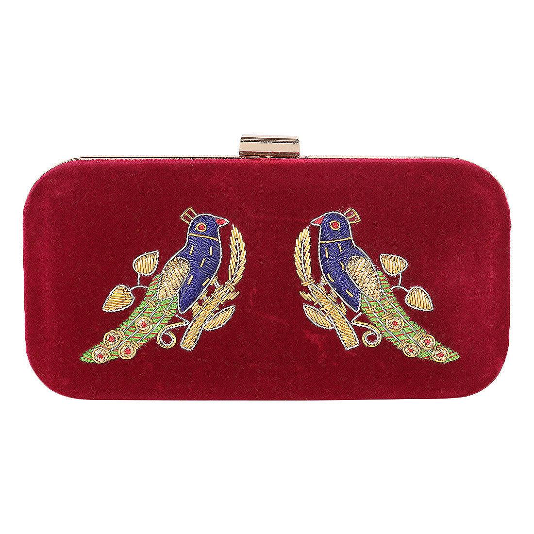 Clutch Purse Maroon Color - Skylexo.com | Be Unique