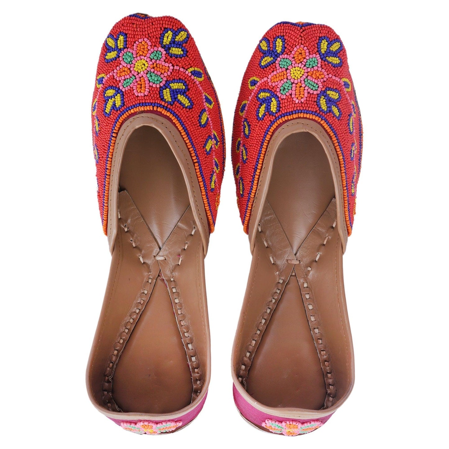 Flower Embroidery Jutti Pink Color - Skylexo.com | Be Unique