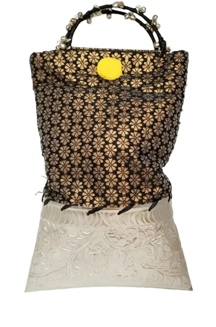New Potli Bag Silver Black Color