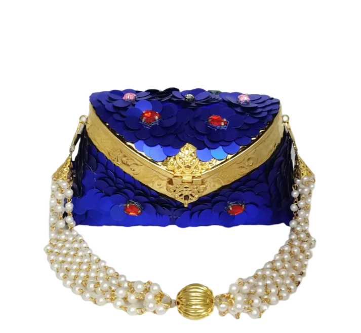 Tikli Embroidery Purse Blue Color