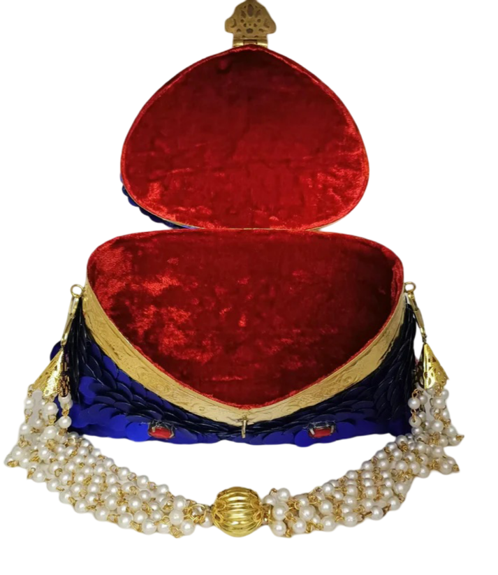 Tikli Embroidery Purse Blue Color