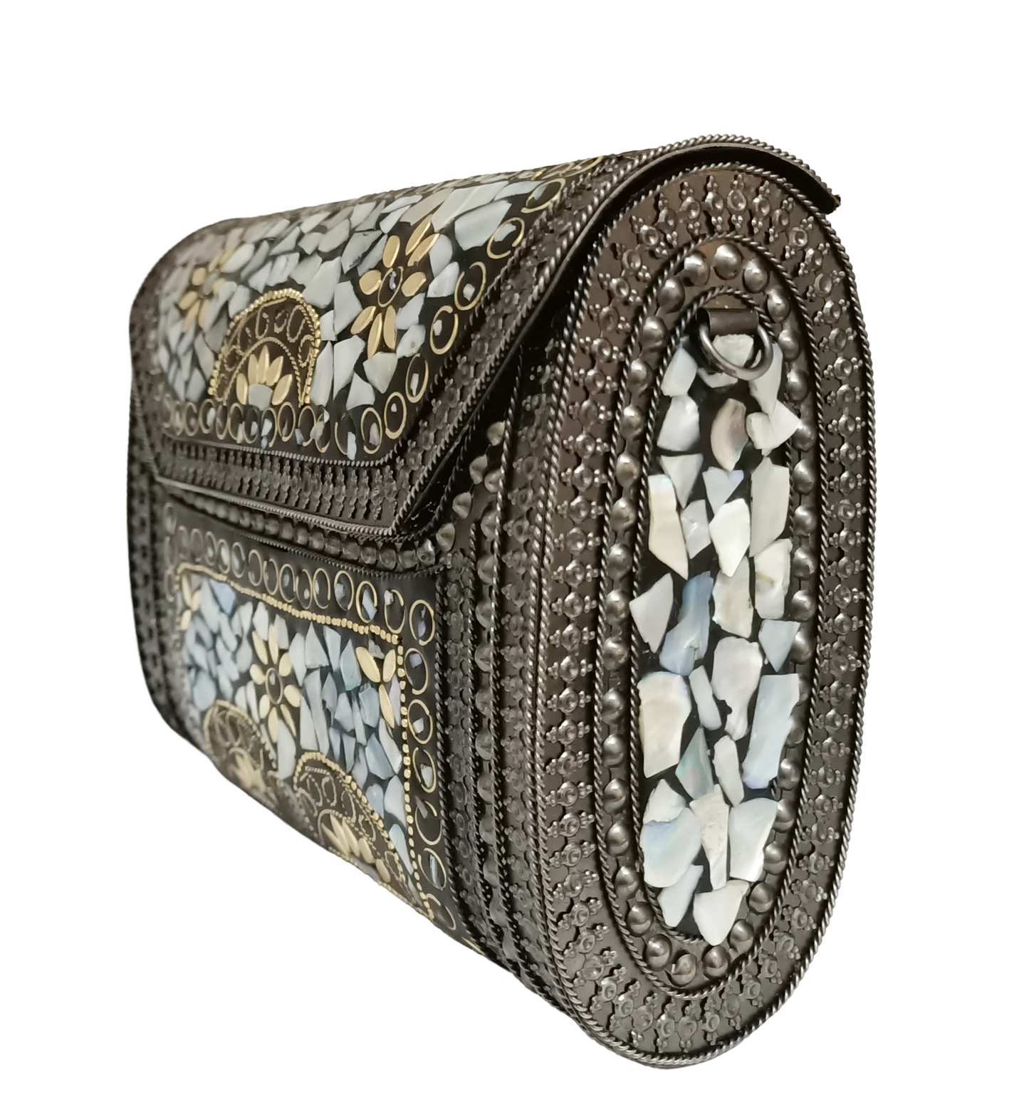 Stylish Black Multiwork Iron Purse