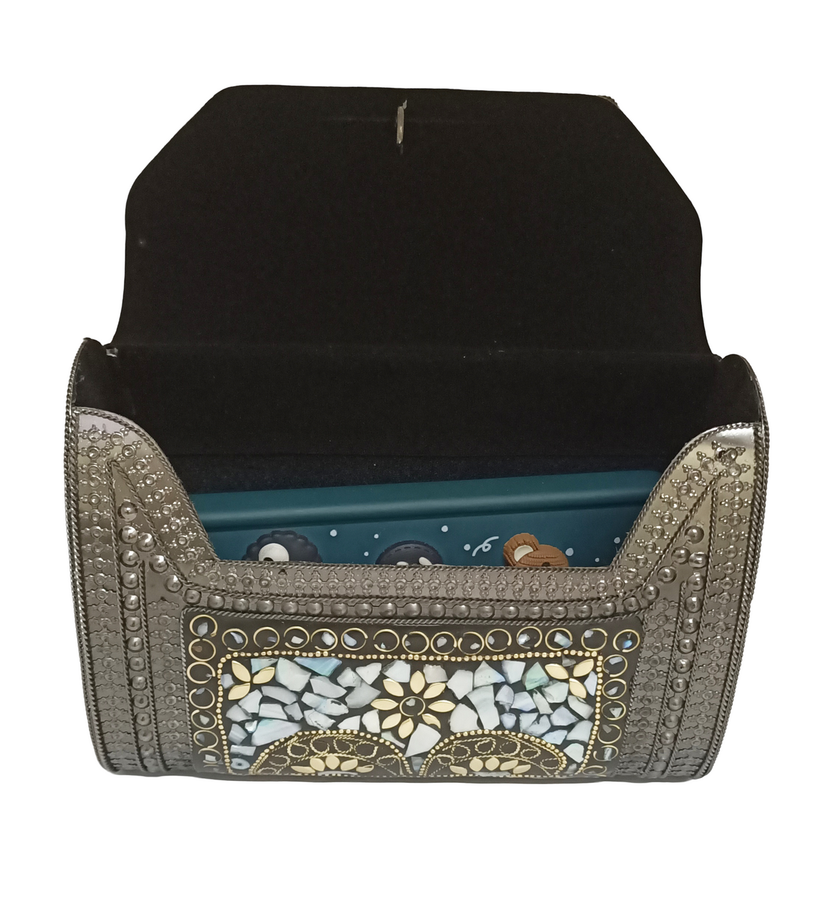 Stylish Black Multiwork Iron Purse