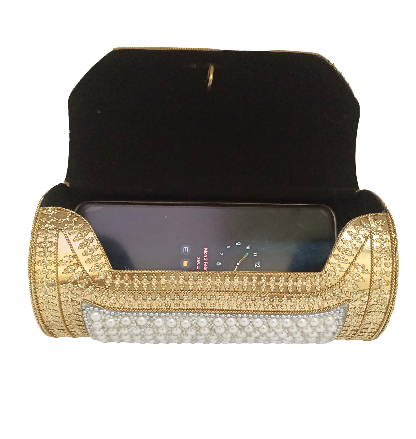 Round Shape Iron Pearl Purse