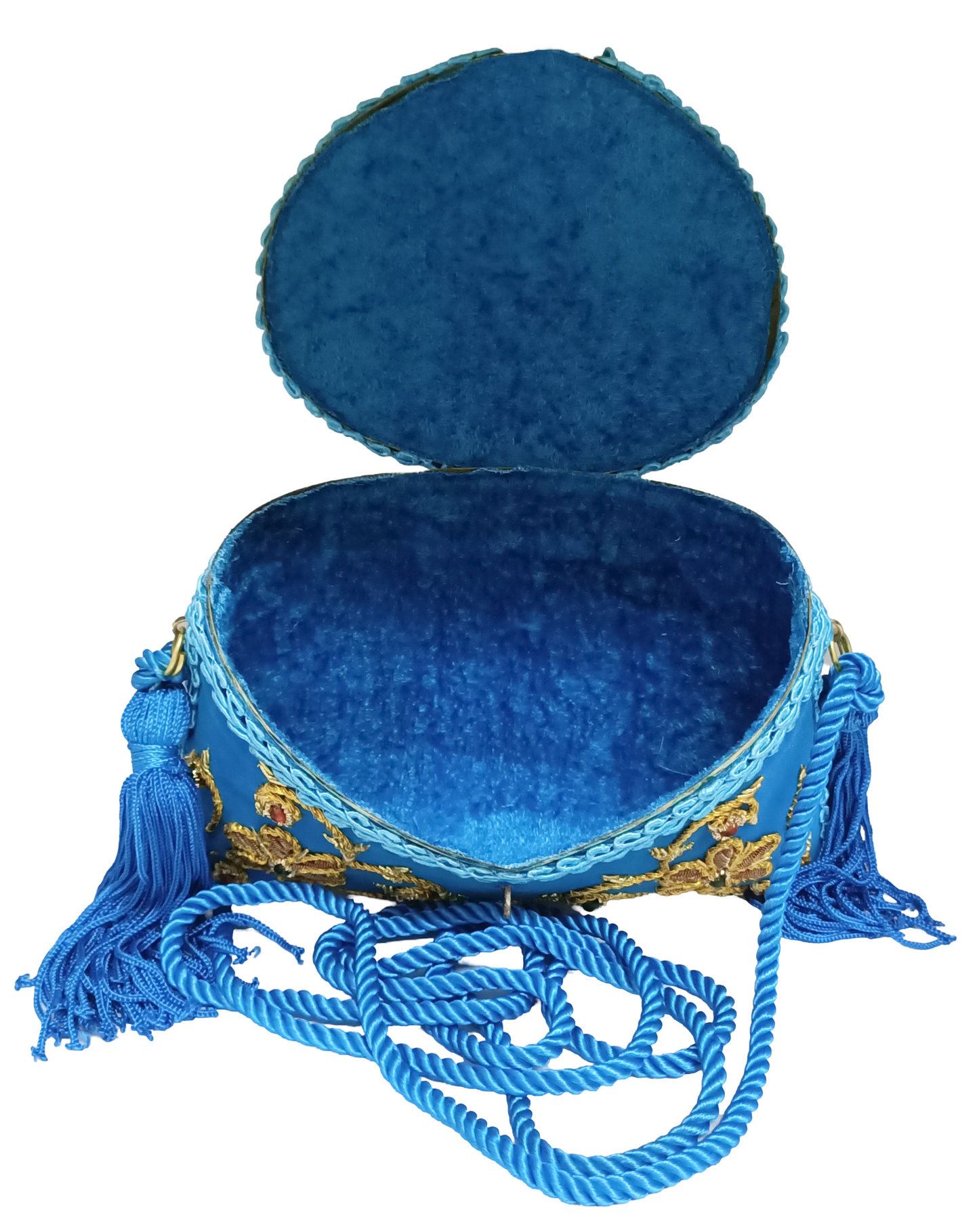 Flower Embroidery Purse Skyblue Color