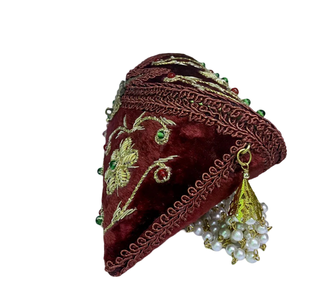 Flower Embroidery Purse Rust Color