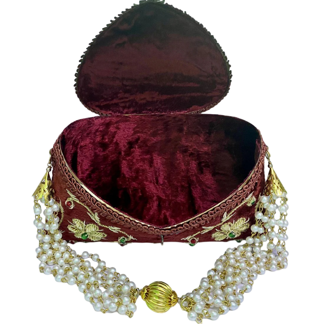 Flower Embroidery Purse Rust Color