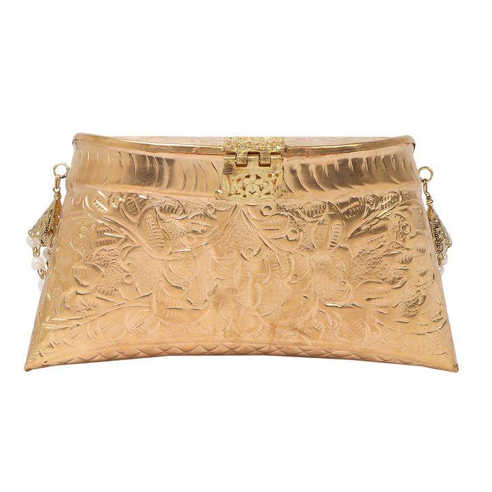 Leave Embroidery Purse & Gold Embossed Purse - Skylexo.com | Be Unique