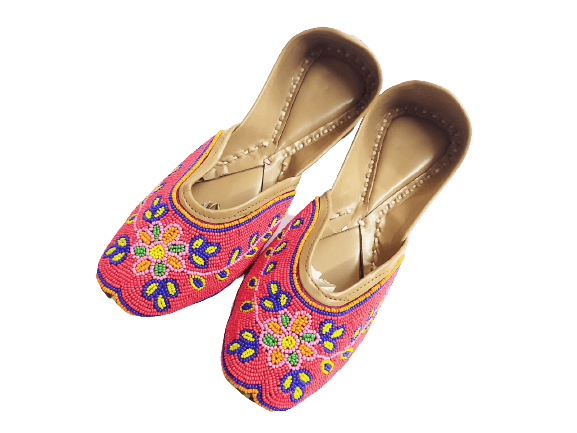 Flower Embroidery Jutti Pink Color - Skylexo.com | Be Unique