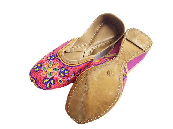 Flower Embroidery Jutti Pink Color - Skylexo.com | Be Unique