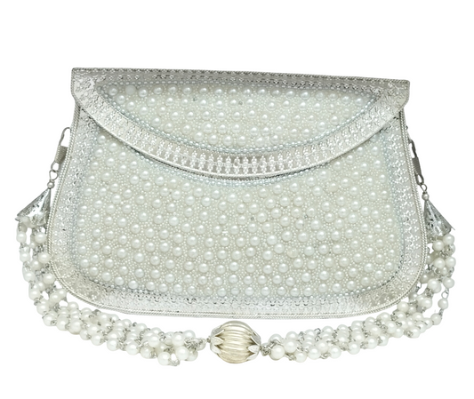 Iron Pearl Silver Ladies Purse