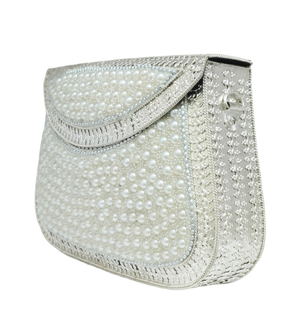 Iron Pearl Silver Ladies Purse