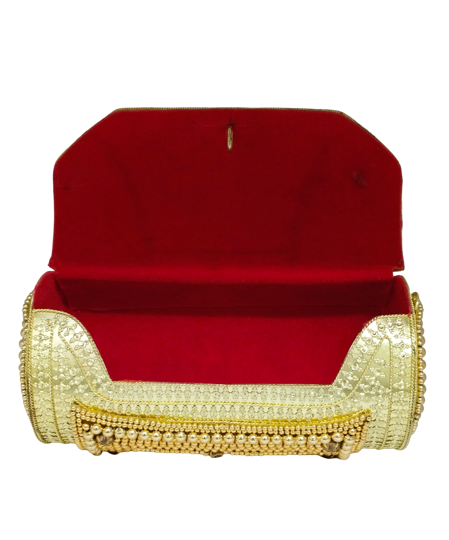Round Shape iron Pearl Golden Purse