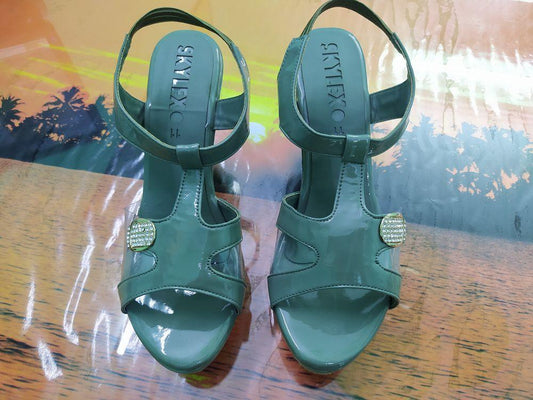 Buckle Ladies Sandal Green Color - Skylexo.com | Be Unique