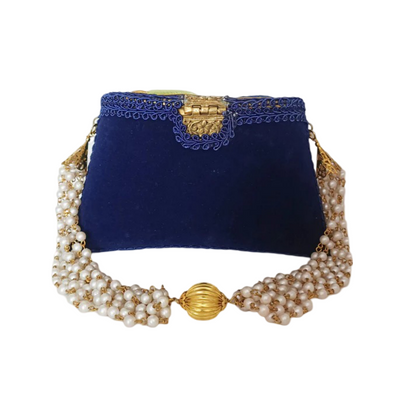 New Peacock Embroidery Purse Blue Color