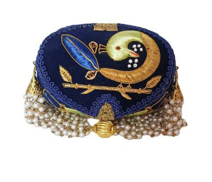 New Peacock Embroidery Purse Blue Color