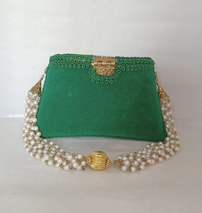 New Peacock Embroidery Purse Light Green Color - Skylexo.com | Be Unique