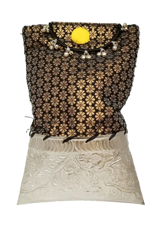 New Potli Bag Silver Black Color