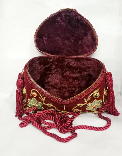 Flower Embroidery Purse Maroon Color - Skylexo.com | Be Unique