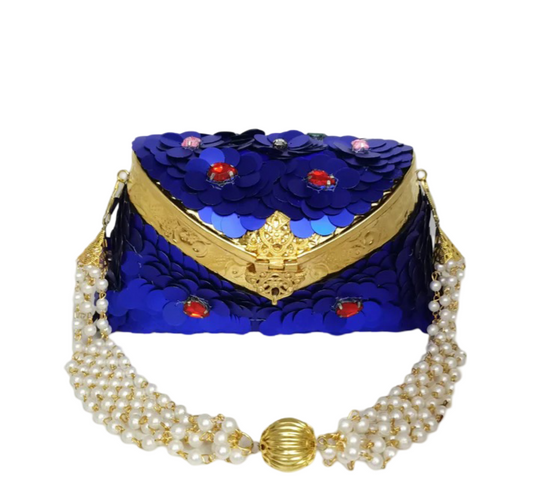 Tikli Embroidery Purse Blue Color