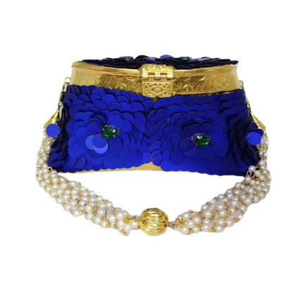 Tikli Embroidery Purse Blue Color
