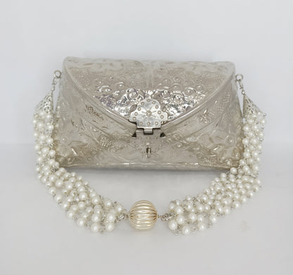 Silver Embossed Purse