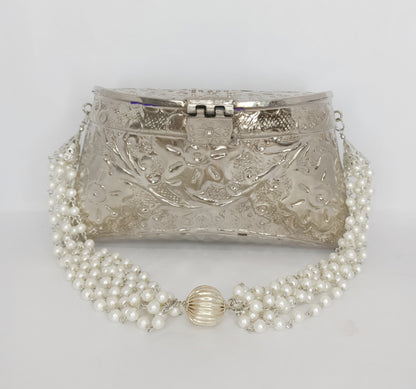 Combo Of Silver & Golden Embossed Purse