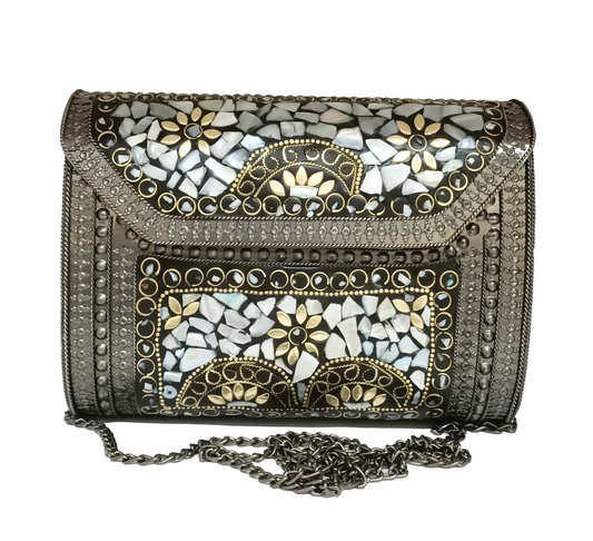 Stylish Black Multiwork Iron Purse