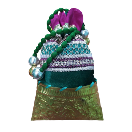 Green Color Brass Potli