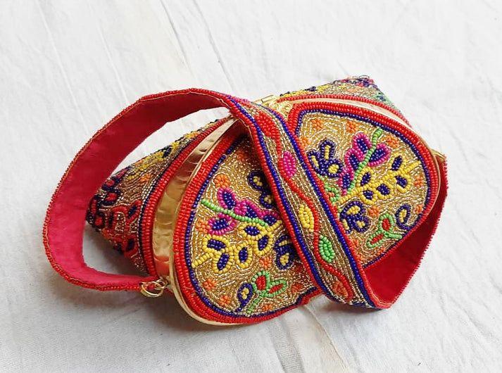 Leave Embroidery Purse - Skylexo.com | Be Unique