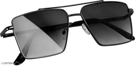 SKYLEXO UV Protection, UV Protection Retro Square Sunglasses (54) (For Men & Women, Black) - Skylexo.com | Be Unique