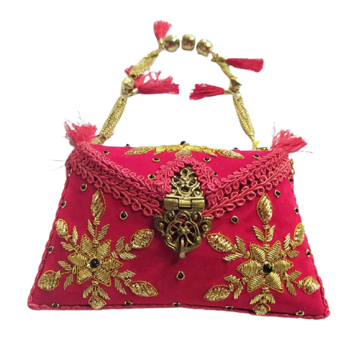 Star Embroidery Purse Pink Color