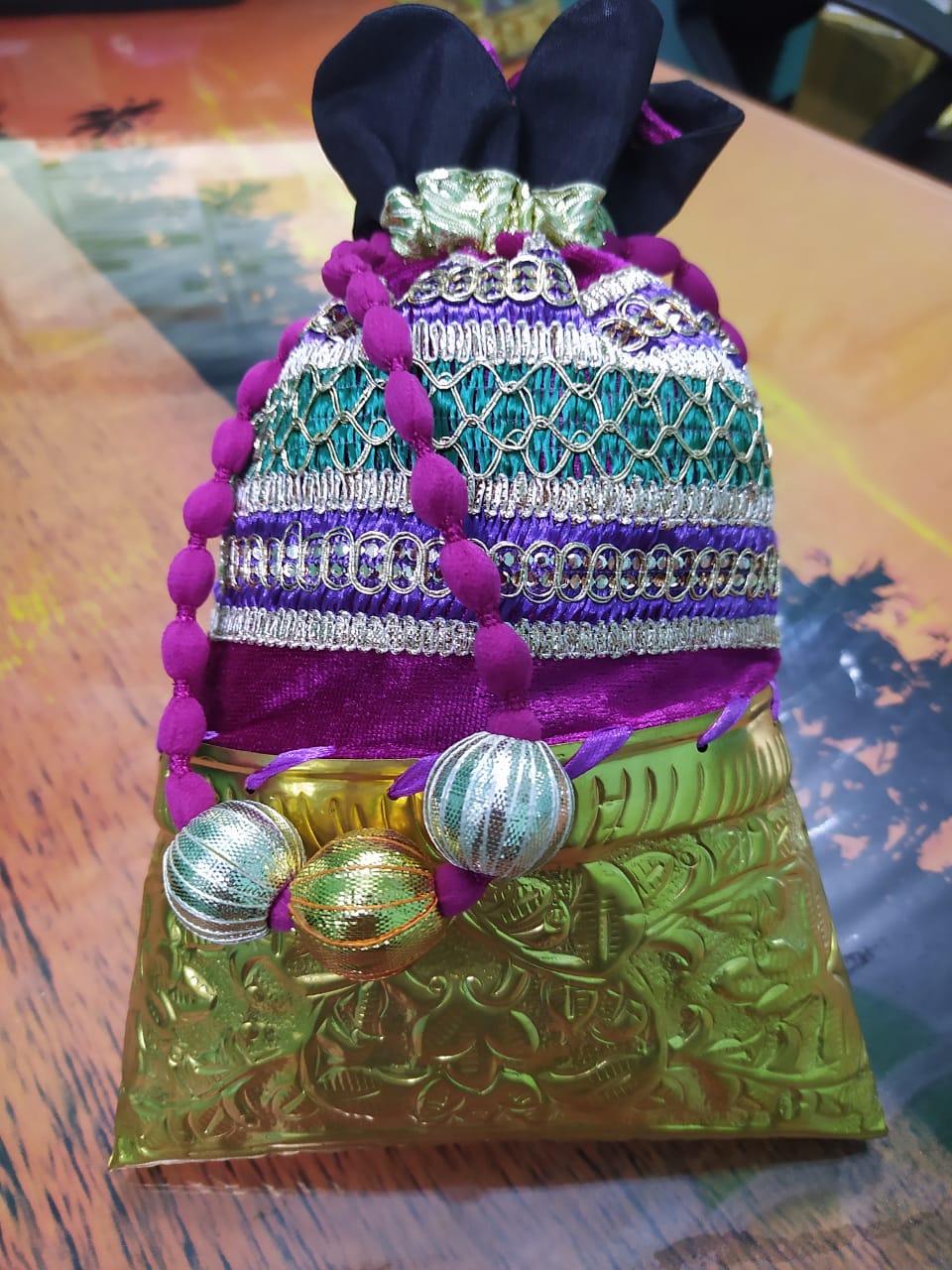Purple Color Brass Potli skylexo.com | Handbags | Footwear