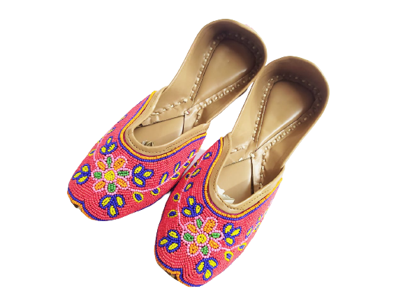 Flower Embroidery Jutti Pink Color skylexo.com | Handbags | Footwear