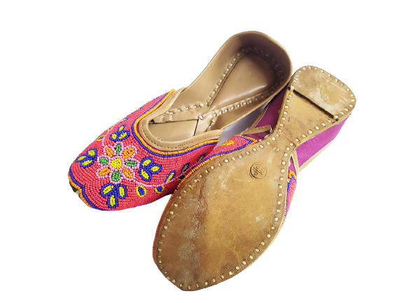 Flower Embroidery Jutti Pink Color skylexo.com | Handbags | Footwear